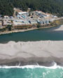 bluff above Gualala River estuary / lagoon, with location of proposed retaining wall