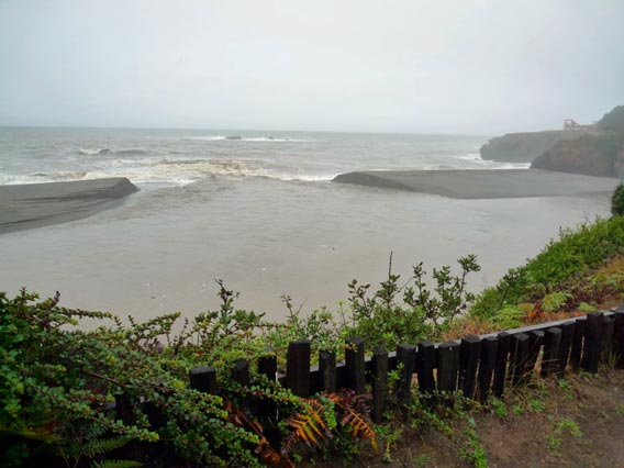 Gualala River opens after rainfall, Sunday, October 24, 2010 at 12:27 p.m.