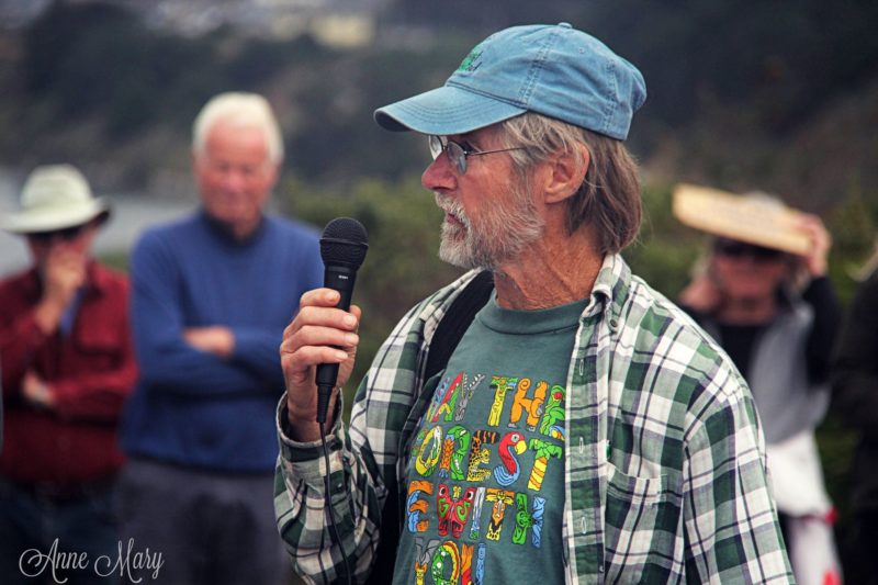 Larry Hanson speaking at "Rally for the River" - July 16, 2016; photo credit: Anne Mary Schaefer