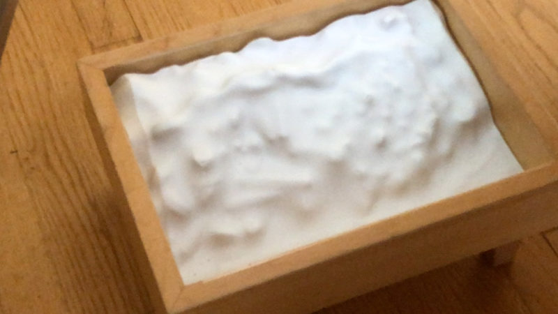 A small 8.5” x 11” mockup of the model for demonstration purposes