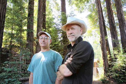 Chris Poehlmann, right, with fellow environmentalist Peter Baye (Louis Sahagun / Los Angeles Times)